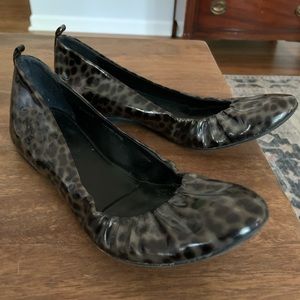 J Crew patent leather leopard print flats
